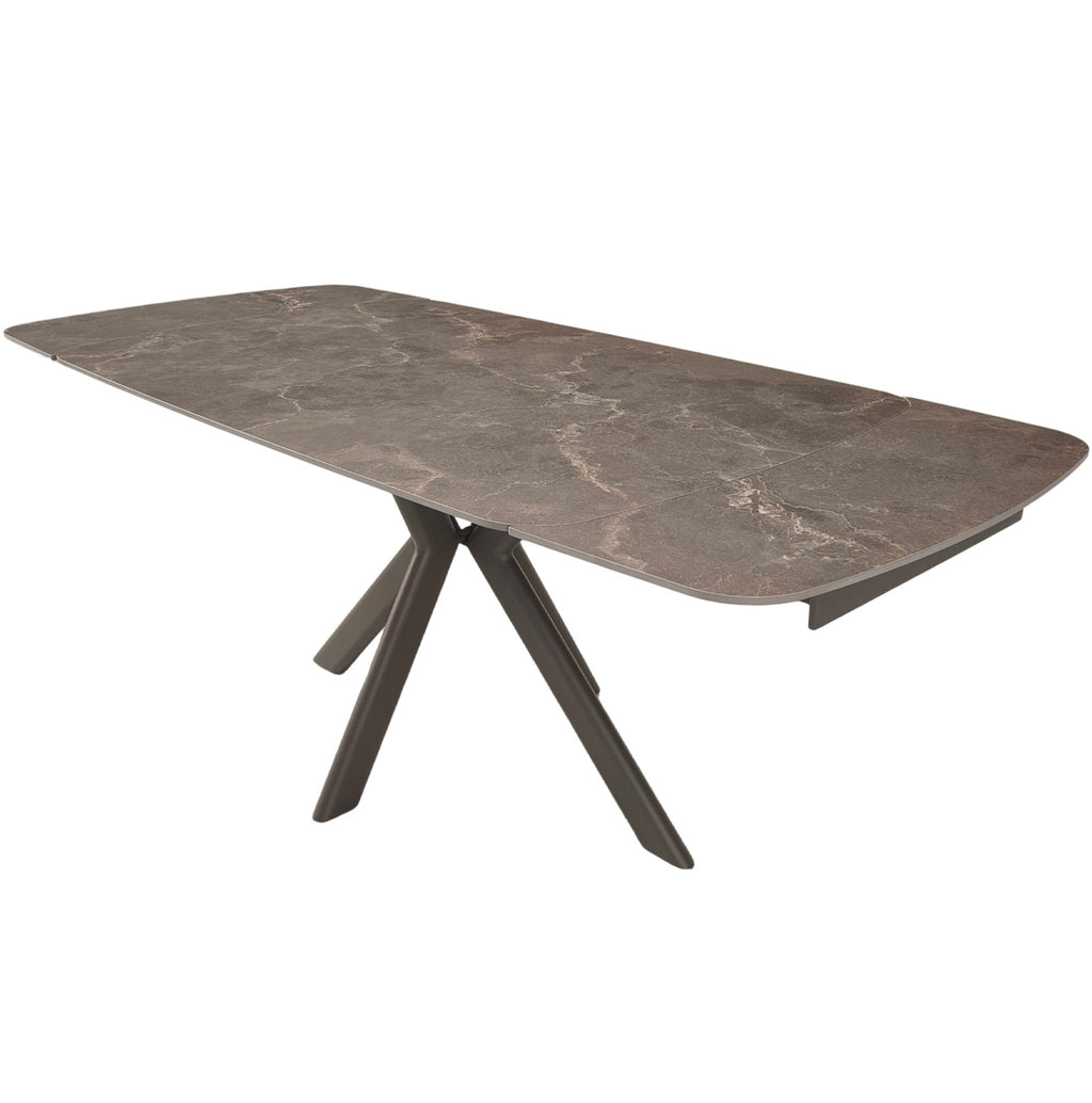 Keiichi Cote Extending Dining Table in Latte Stone Ceramic, view 4