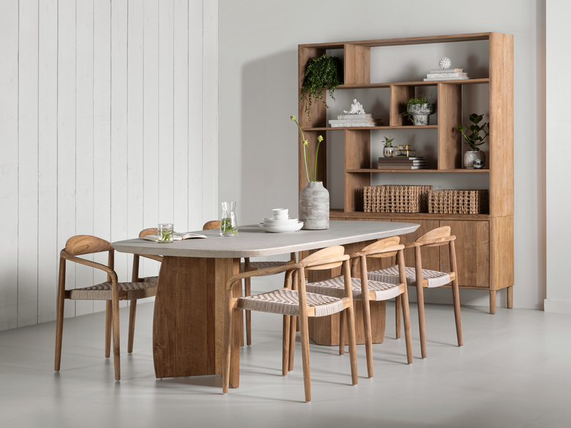 DTP Home Bookcase Apollo, 4 doors, 8 open racks in a room setting