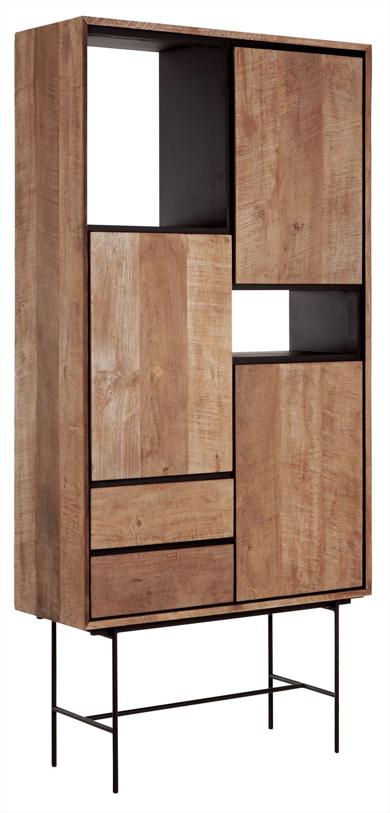 DTP Home Bookcase Metropole high, 3 doors, 2 drawers, 2 open racks