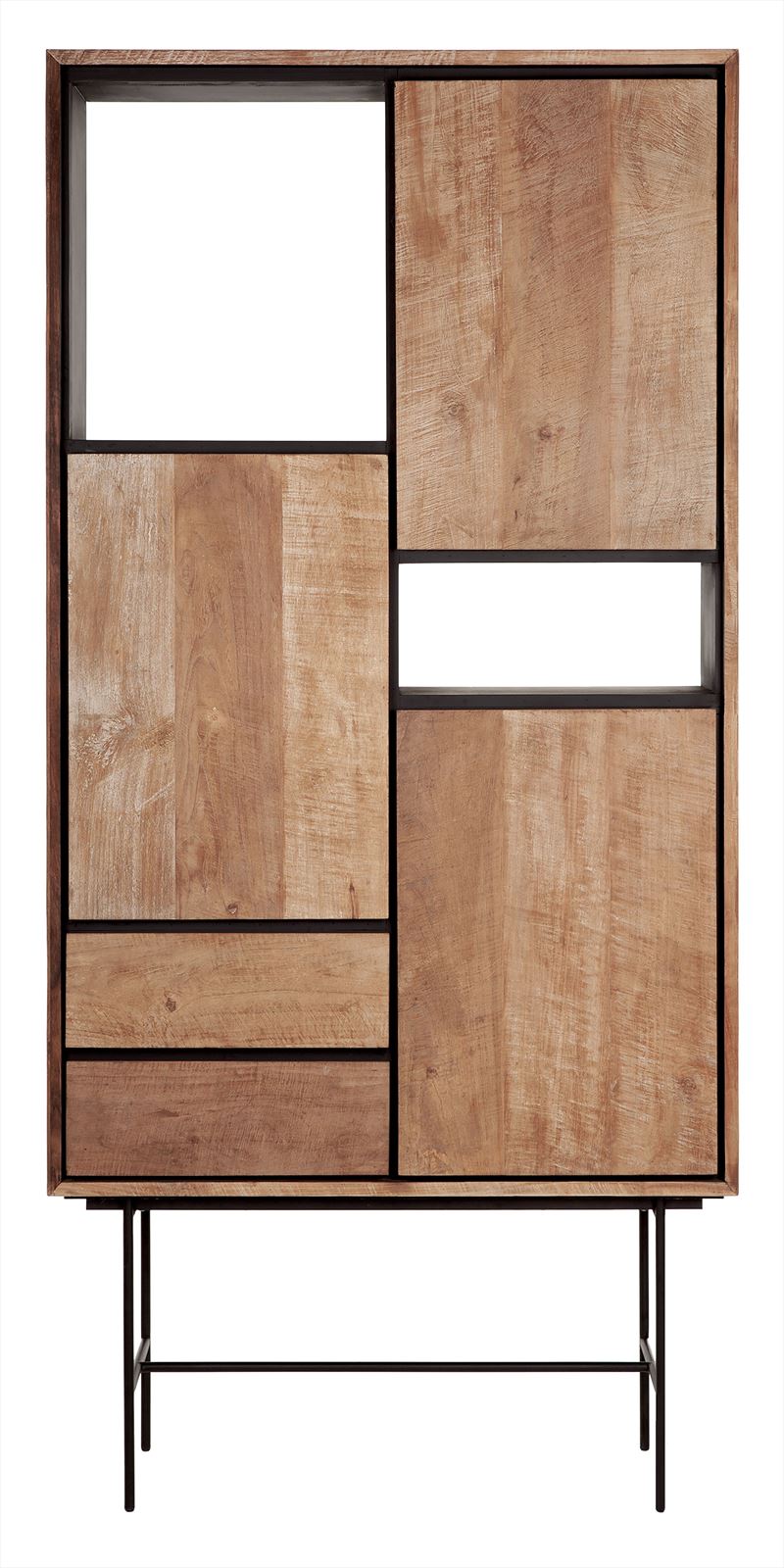 DTP Home Bookcase Metropole high, 3 doors, 2 drawers, 2 open racks