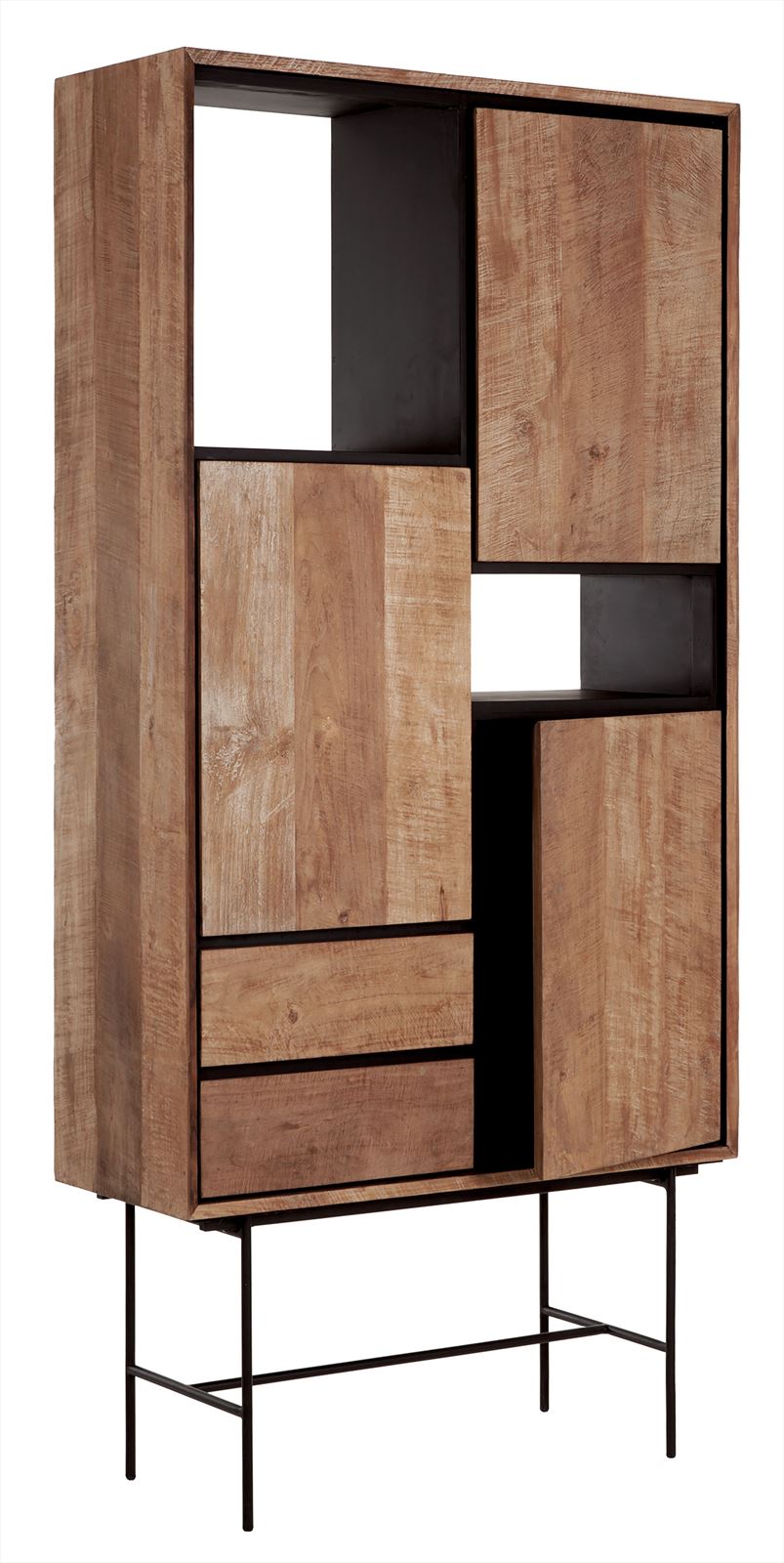DTP Home Bookcase Metropole high, 3 doors, 2 drawers, 2 open racks
