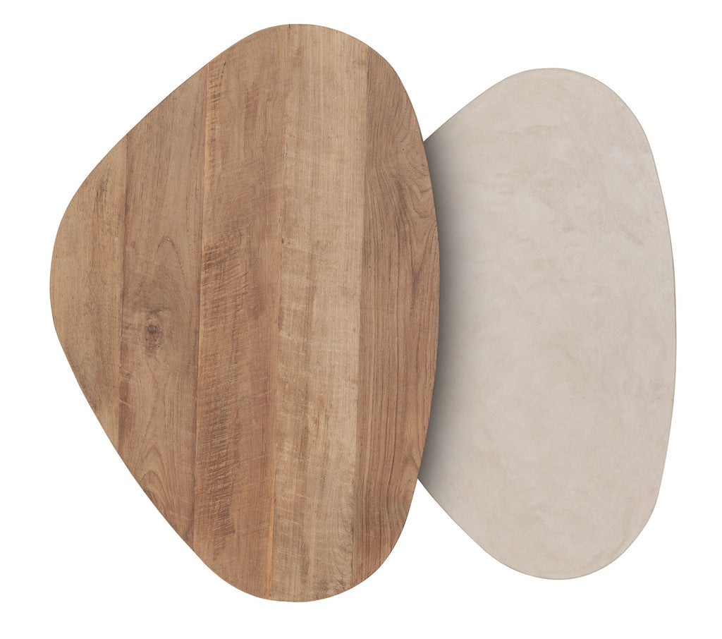 DTP Home Coffee table Bliss Mortex pebble TEAK/MORTEX, set of 2