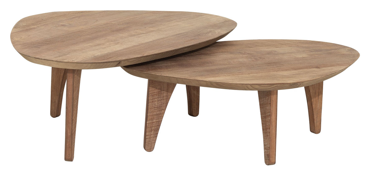DTP Home Coffee table Bliss pebble TEAK, set of 2