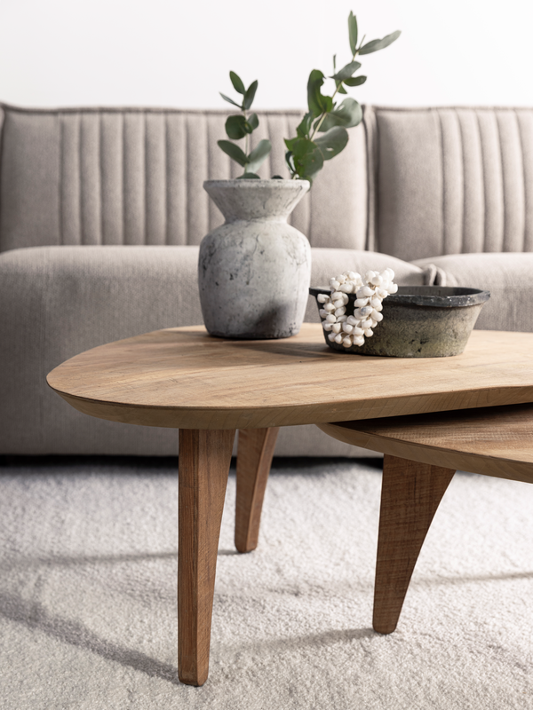 DTP Home Coffee table Bliss pebble TEAK, set of 2 detail