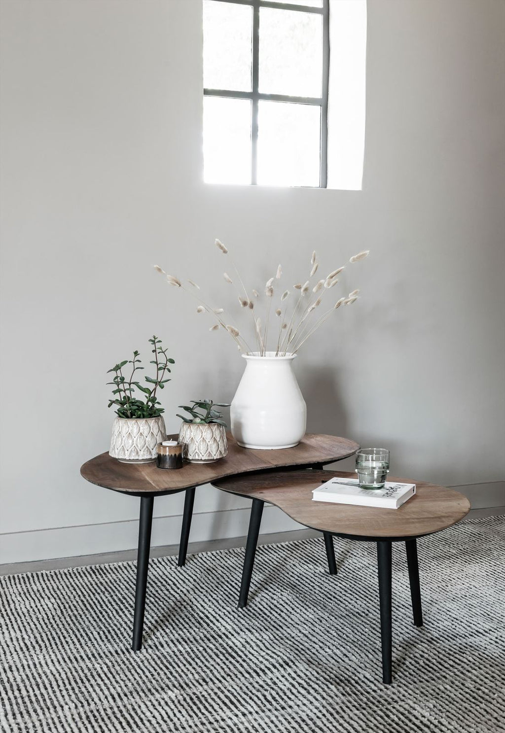 DTP Home Coffee table Organus NATURAL, set of 2 in a room setting