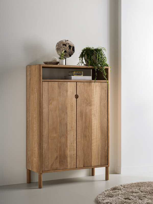 DTP Home Cupboard Apollo low, 2 doors, 1 open rack in a room setting