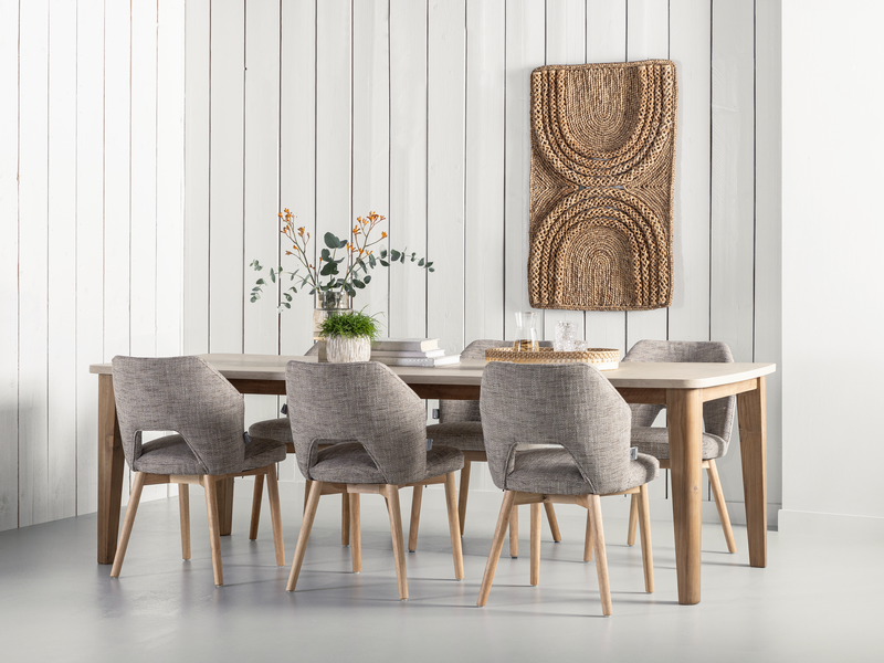 DTP Home Dining table Bliss Mortex rectangular in a room setting
