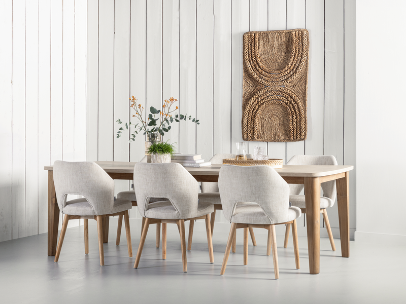 DTP Home Dining table Bliss Mortex rectangular in a room setting