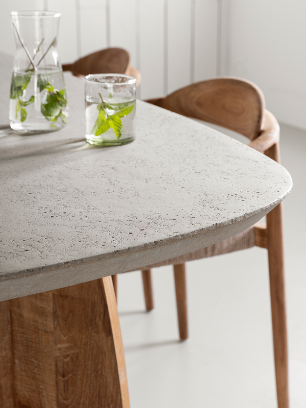 DTP Home Dining table Nova Travertin rectangular detail