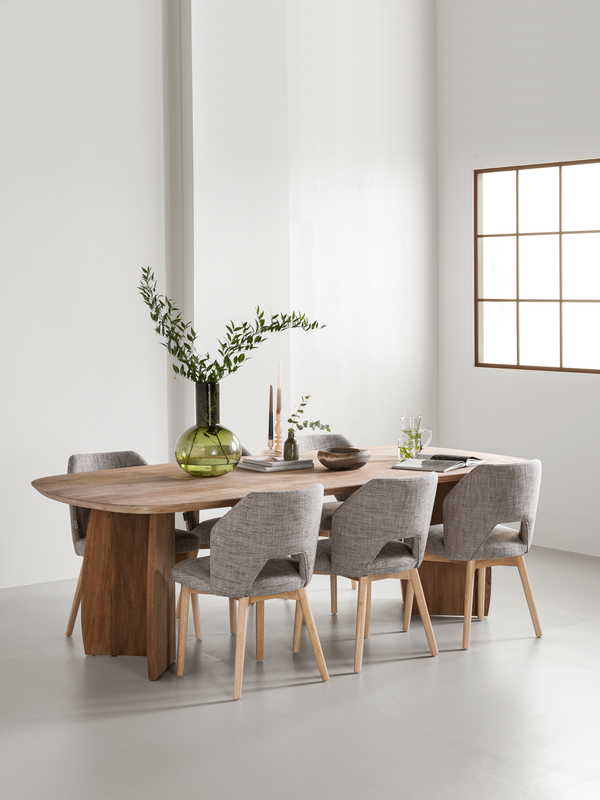 DTP Home Dining table Nova Travertin rectangular in a room setting