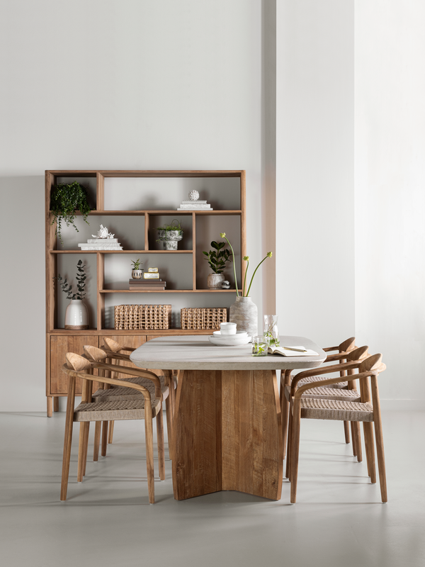 DTP Home Dining table Nova Travertin rectangular in a room setting