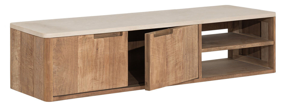 DTP Home Hanging TV stand Bliss Mortex No.2 small, 2 doors, 2 open racks