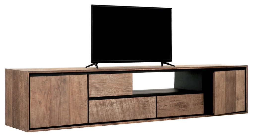 DTP Home Hanging TV stand Metropole large, 2 doors, 3 drawers, open rack