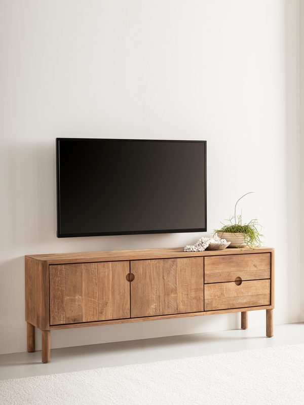 DTP Home TV Stand Apollo No.2, small, 2 doors, 2 drawers in a room setting