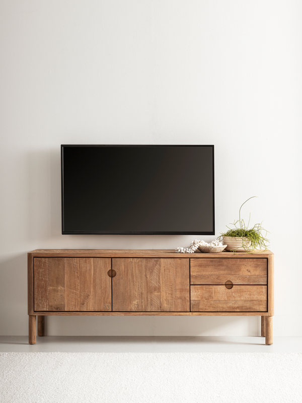 DTP Home TV Stand Apollo No.2, small, 2 doors, 2 drawers in a room setting