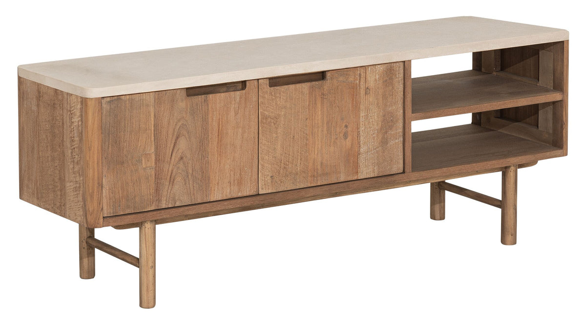 DTP Home TV stand Bliss Mortex No.2 small, 2 doors, 2 open racks