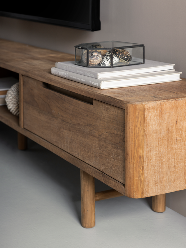 DTP Home TV stand Bliss No.1 large, 2 drawers, open rack detail