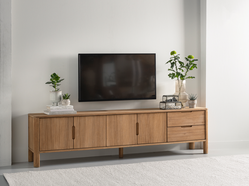 DTP Home TV stand Forte, 4 doors, 2 drawers in a room setting