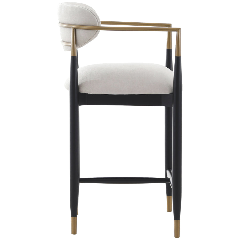Keiichi Soho Counter Stool in Ebony and Brass Finish, view 12