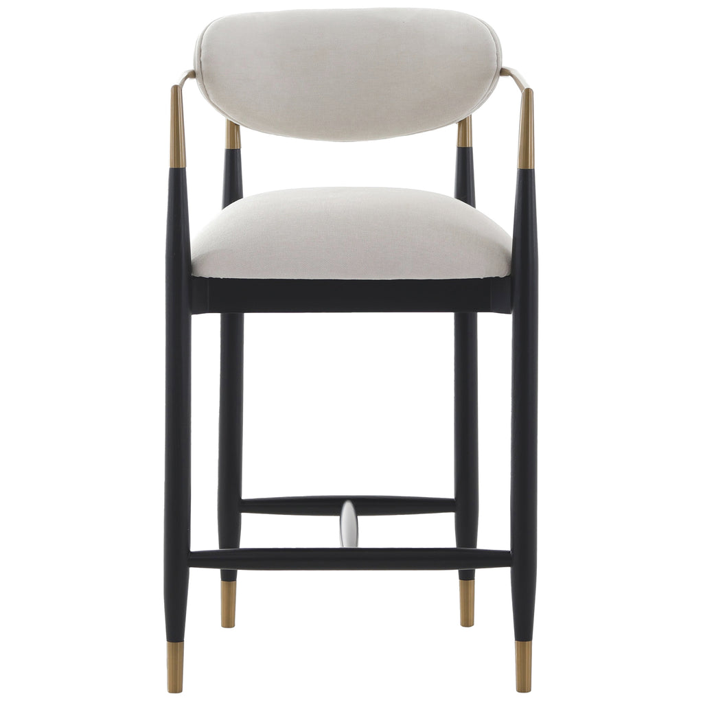 Keiichi Soho Counter Stool in Ebony and Brass Finish, view 11