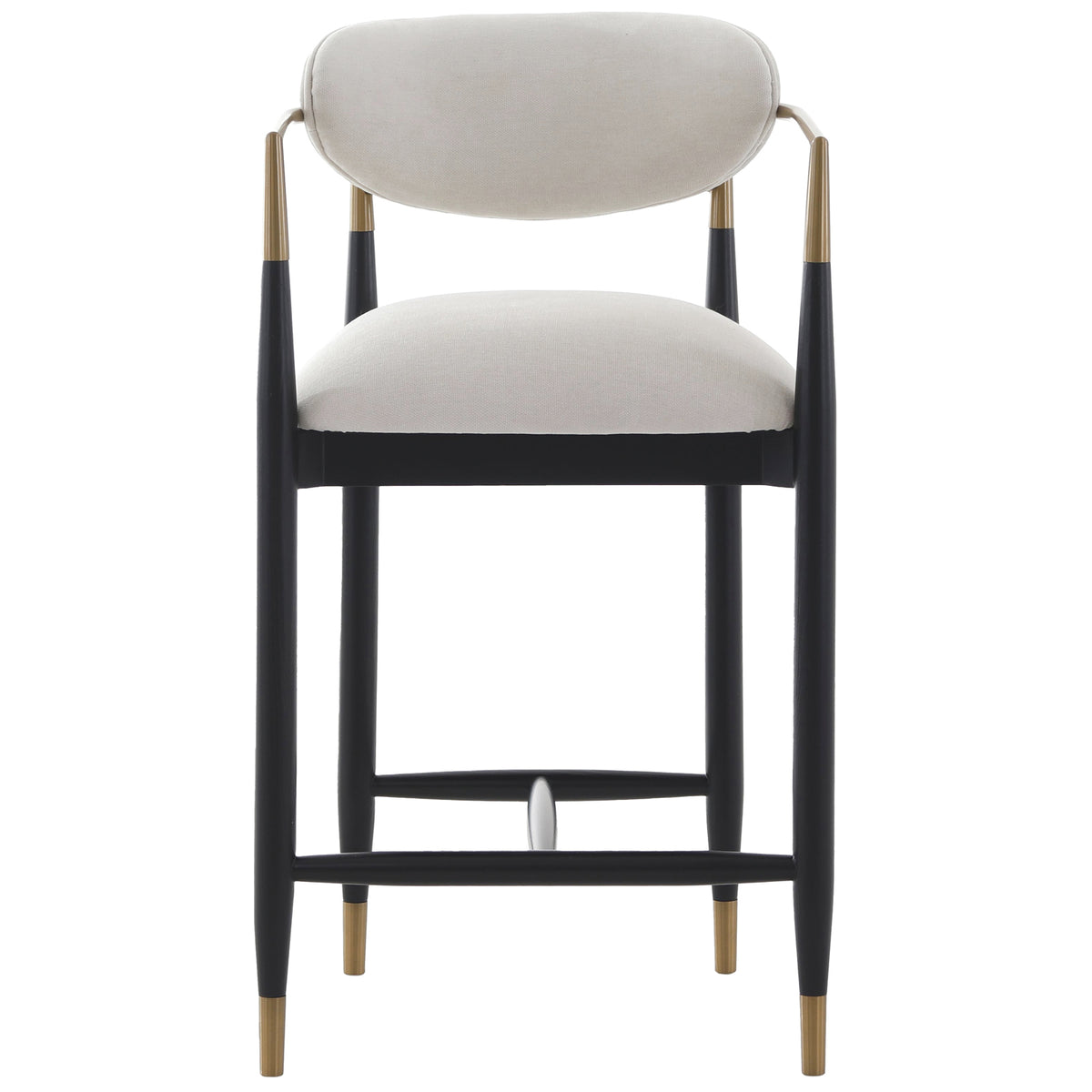 Keiichi Soho Counter Stool in Ebony and Brass Finish, view 11