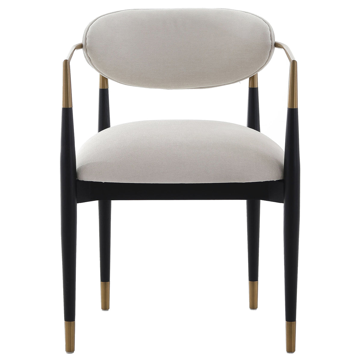 Keiichi Soho Dining Chair in Ebony and Brass Finish, view 9