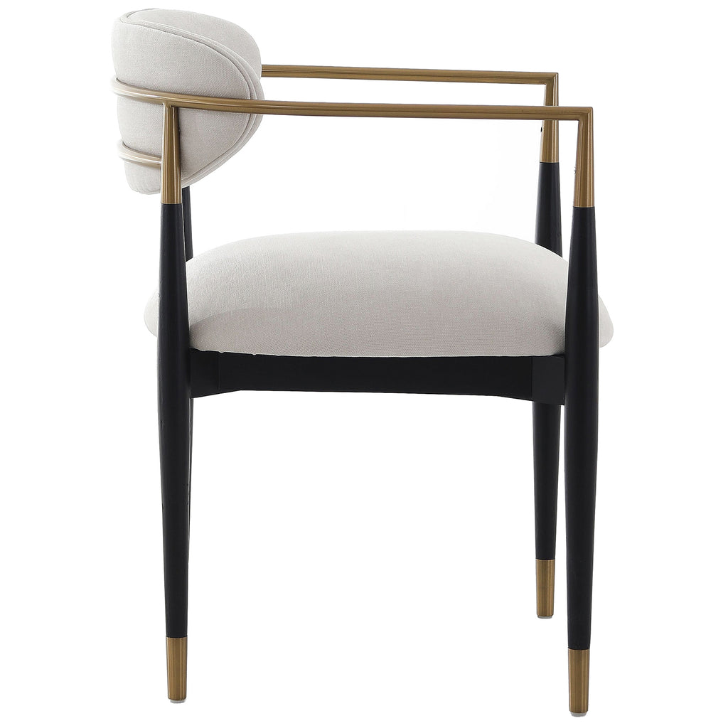 Keiichi Soho Dining Chair in Ebony and Brass Finish, view 10