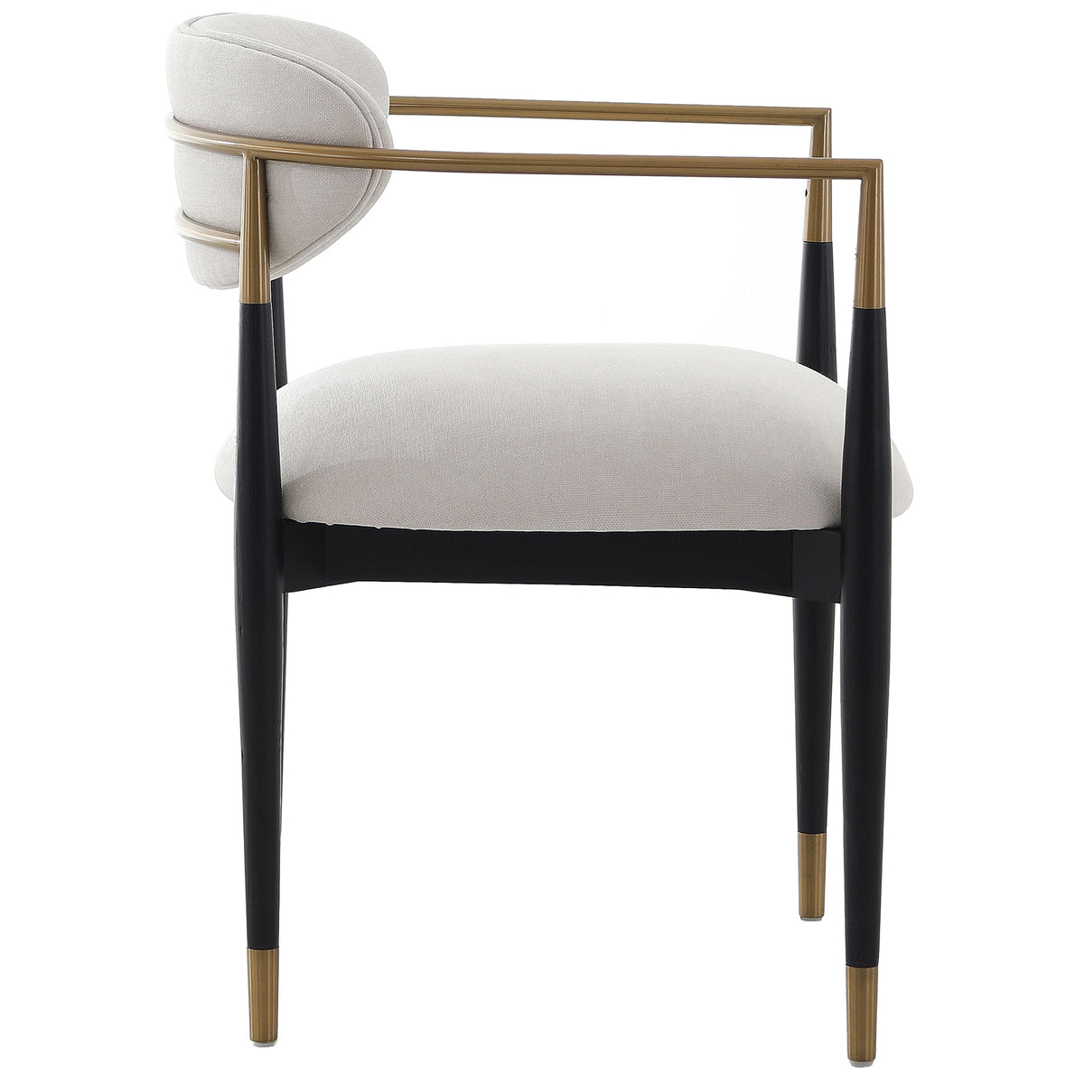 Keiichi Soho Dining Chair in Ebony and Brass Finish, view 10