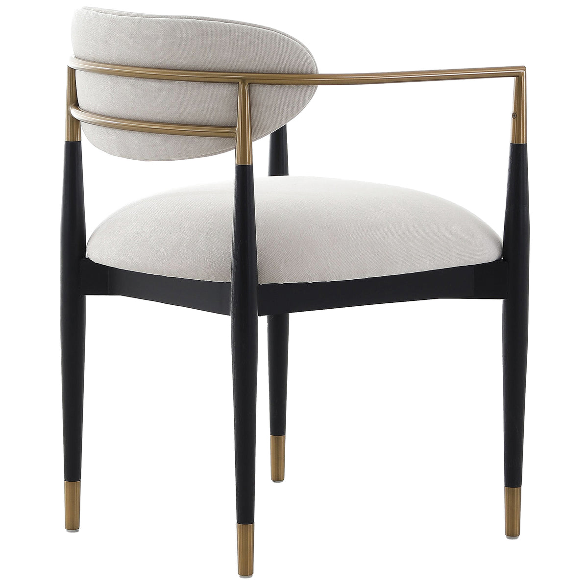 Keiichi Soho Dining Chair in Ebony and Brass Finish, view 11