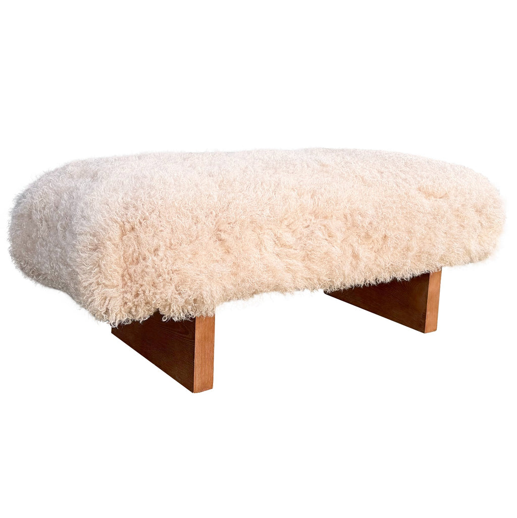 Keiichi Pebworth Bench in Faux Mongolian Fur, view 4
