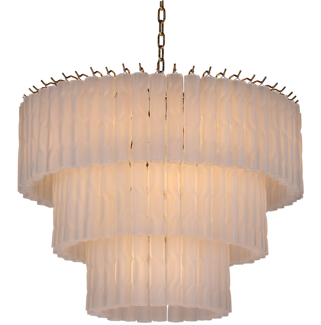 Keiichi Twisted Frost Glass Chandelier