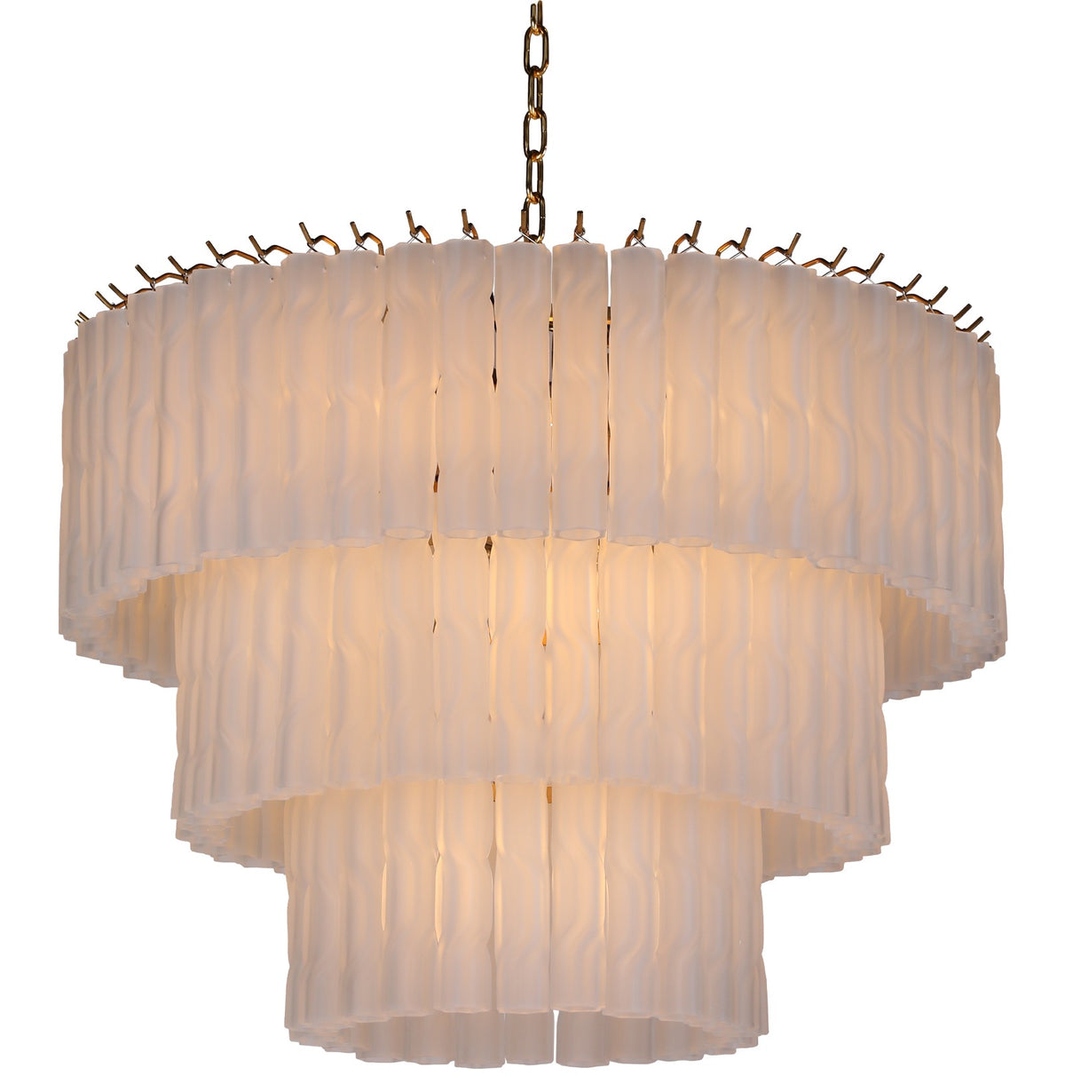 Keiichi Twisted Frost Glass Chandelier
