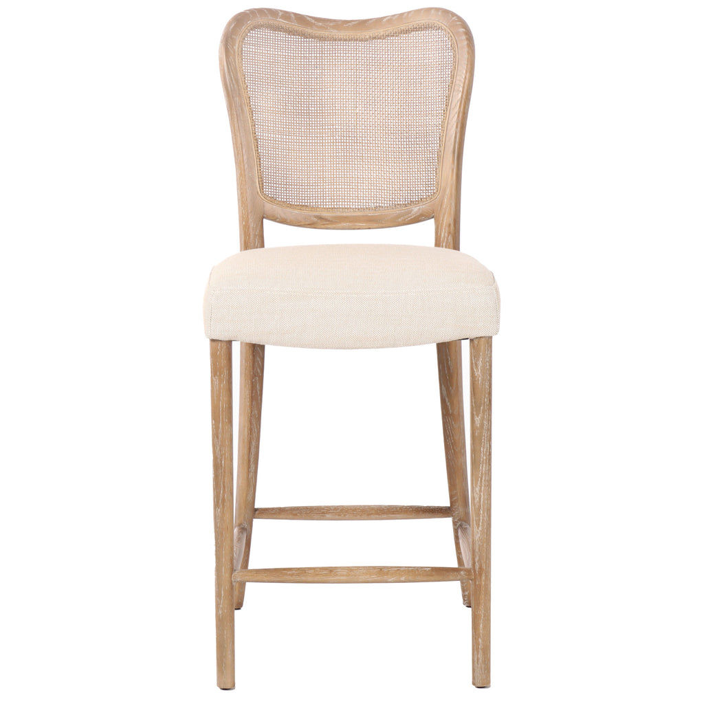 Keiichi Chadlington Rattan and Natural Linen Counter Stool, view 5