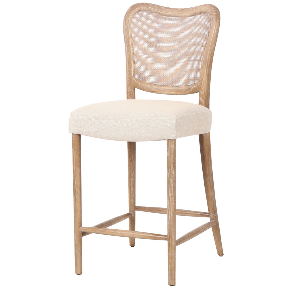 Keiichi Chadlington Rattan and Natural Linen Counter Stool, view 6