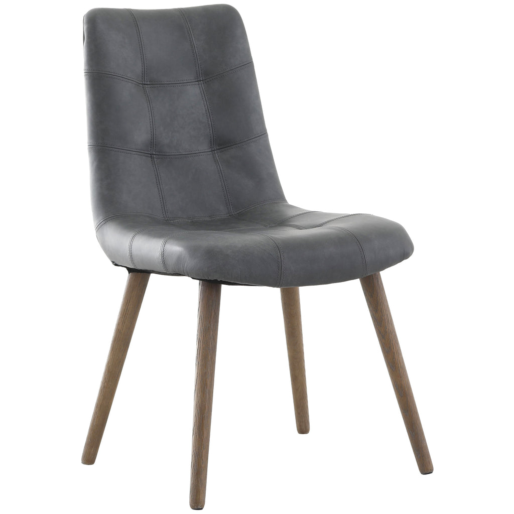 Keiichi Winchcombe Dining Chair in Grey Leather