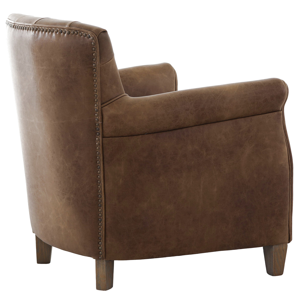 Keiichi Oxford Club Chair in Chocolate Leather, view 5