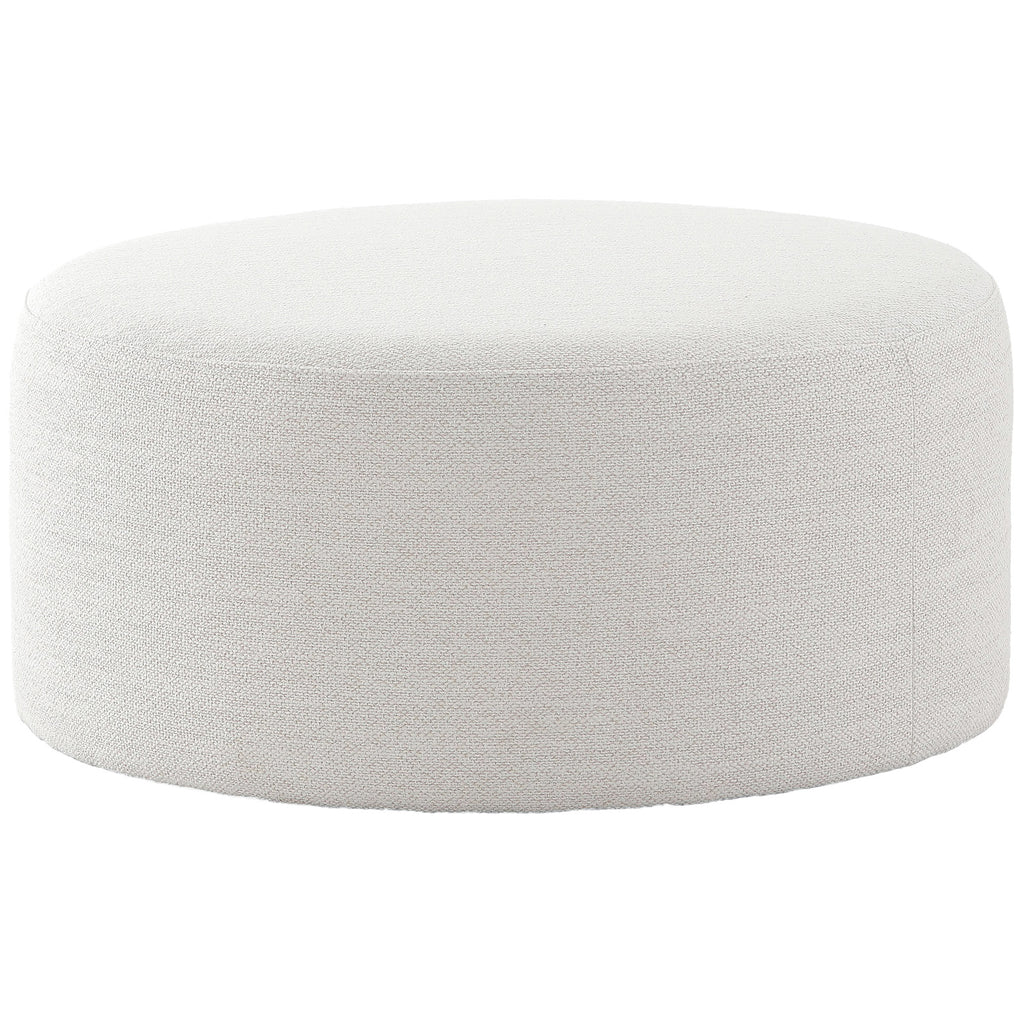 Keiichi Round Footstool in Off-White