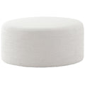 Keiichi Round Footstool in Off-White