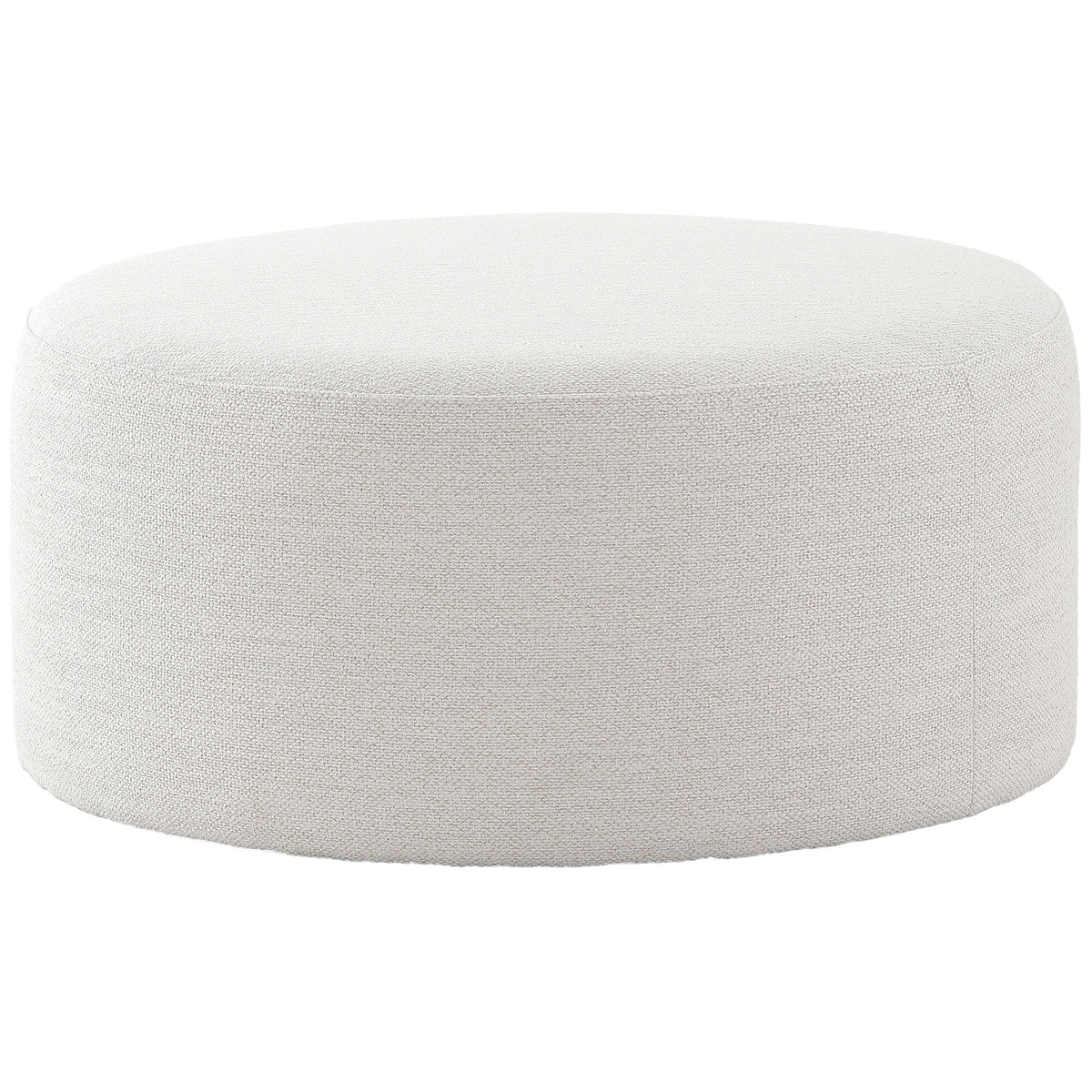 Keiichi Round Footstool in Off-White