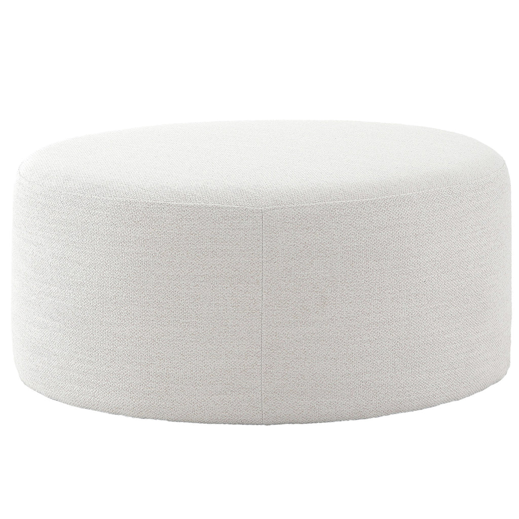 Keiichi Round Footstool in Off-White, view 4