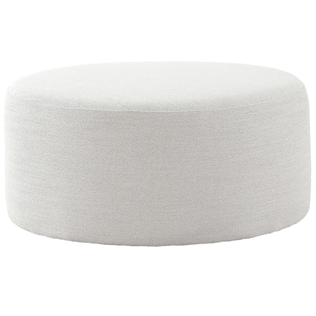 Keiichi Round Footstool in Off-White, view 5