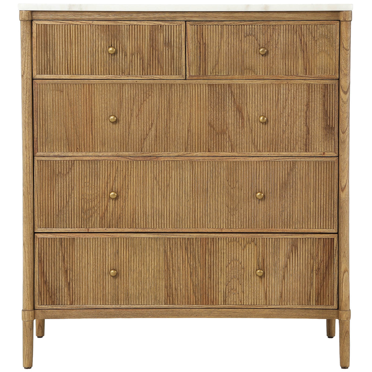 Keiichi Highgrove 5 Drawer Chest of Drawers with Marble Top