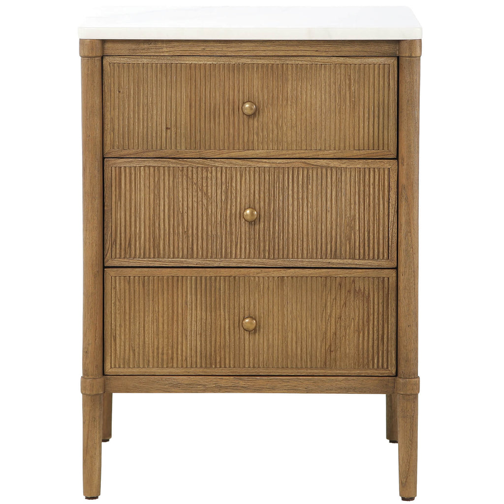 Keiichi Highgrove Bedside Table with Marble Top
