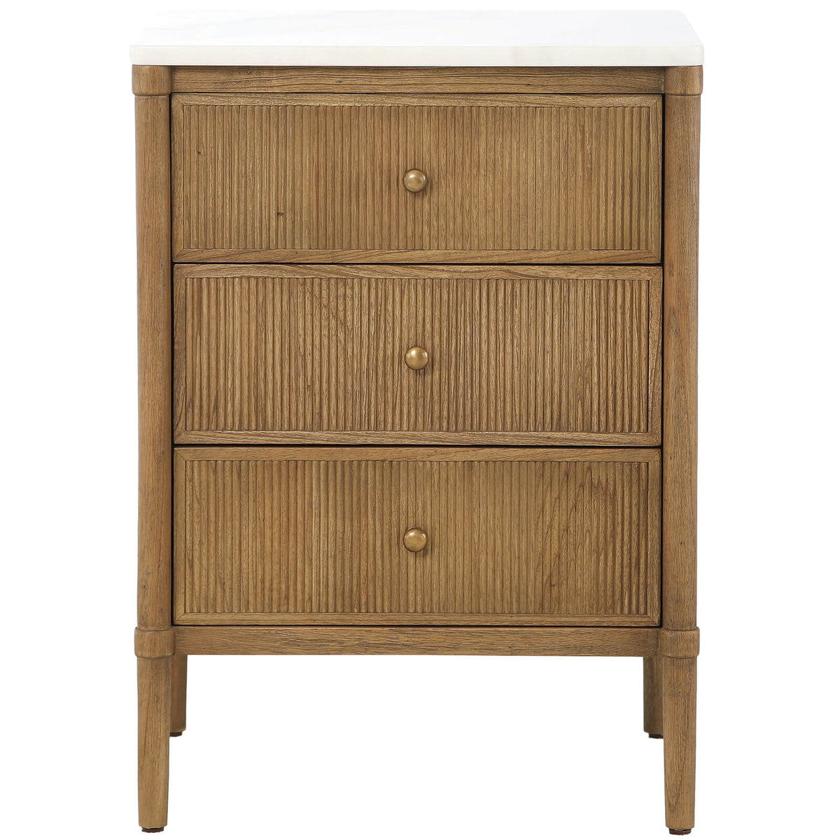 Keiichi Highgrove Bedside Table with Marble Top