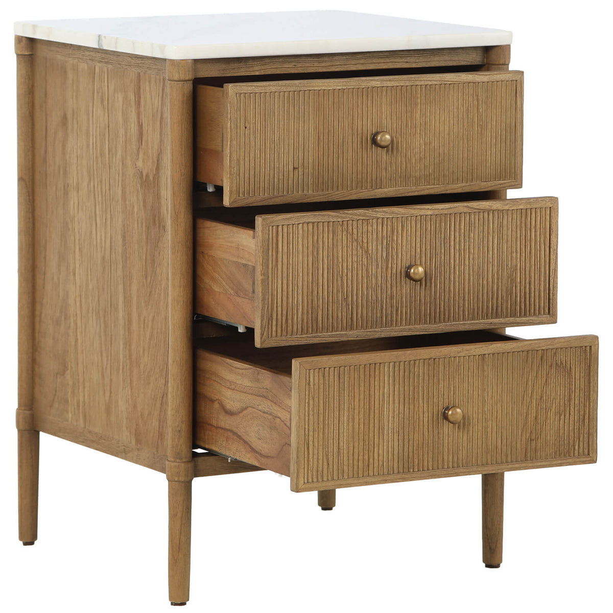 Keiichi Highgrove Bedside Table with Marble Top, view 4
