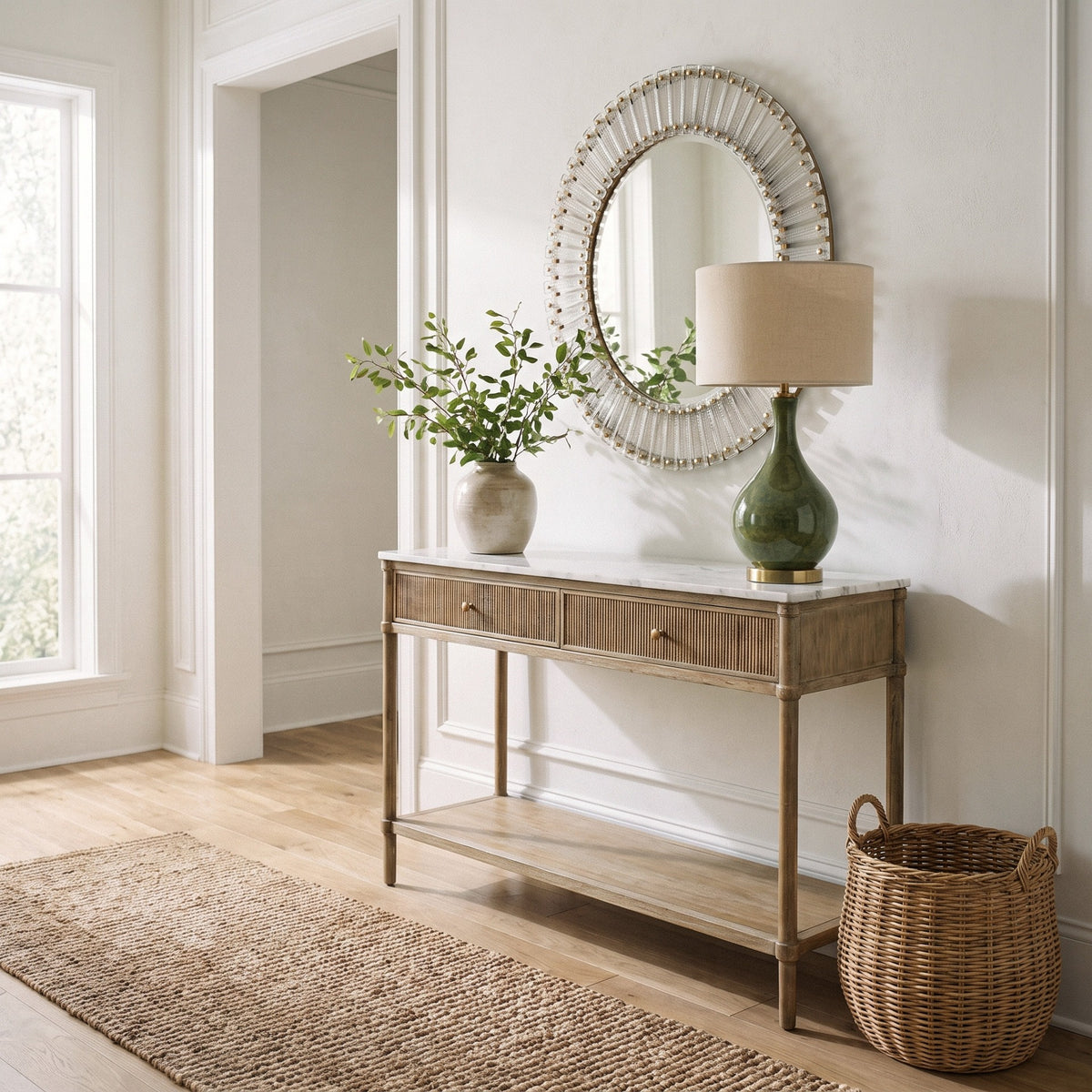 Keiichi Highgrove Console Table with Marble Top, view 2