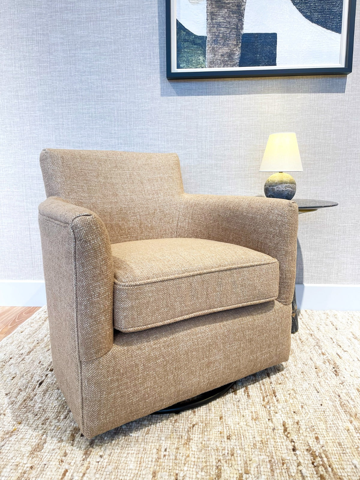 Keiichi Paxford Swivel Chair in Camel, view 5