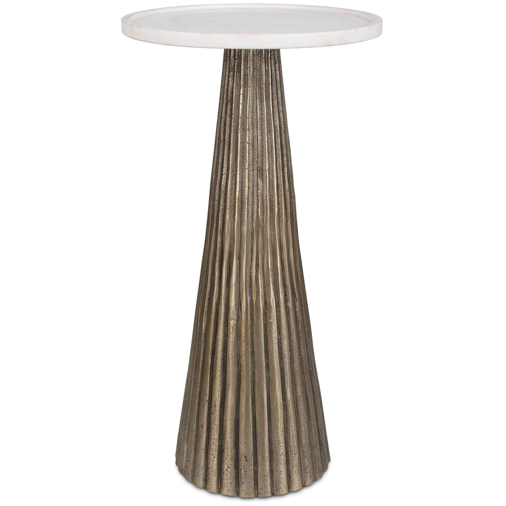 Keiichi Juniper Fluted Marble Top Side Table