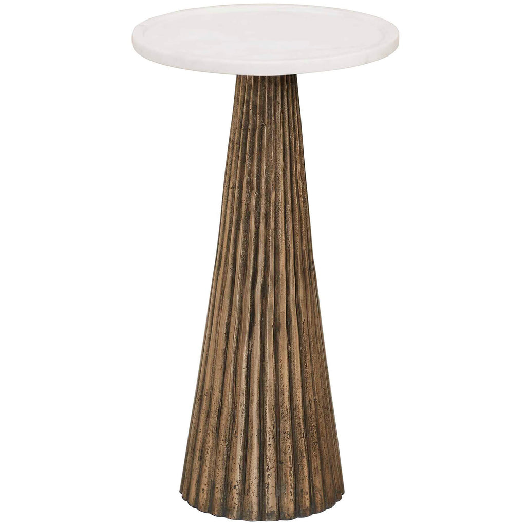 Keiichi Juniper Fluted Marble Top Side Table, view 3
