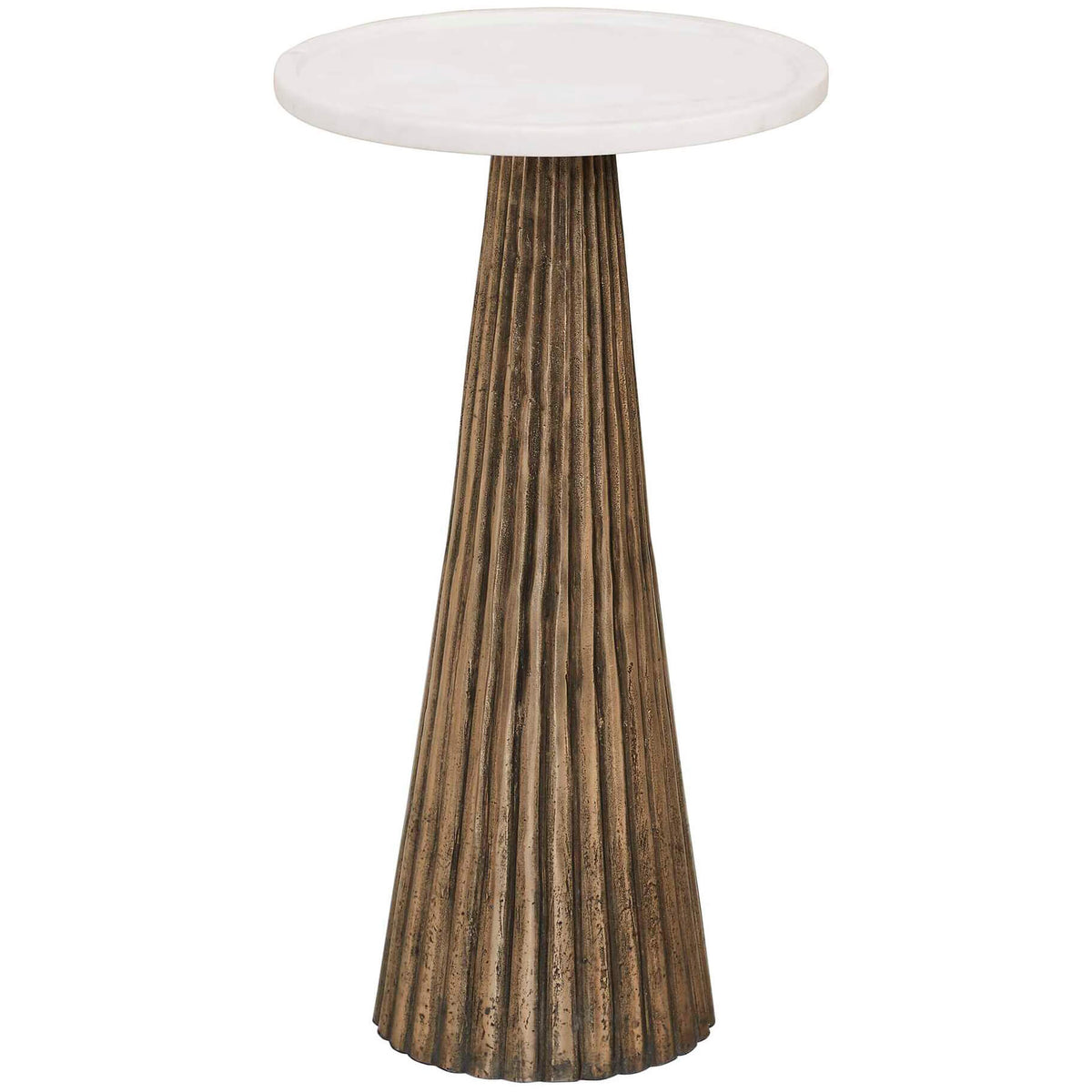 Keiichi Juniper Fluted Marble Top Side Table, view 3